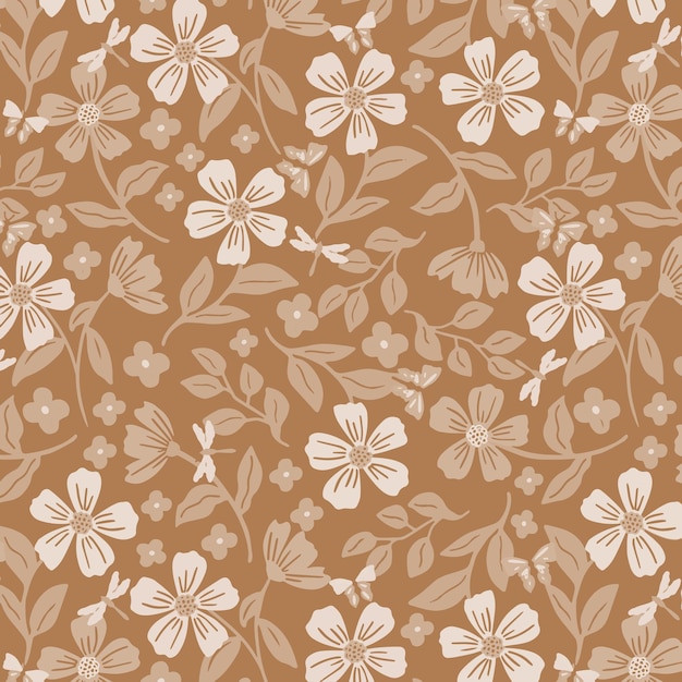 Patroon bloem bloem lente bloesem illustratie vector stof textiel ontwerp blad bladeren