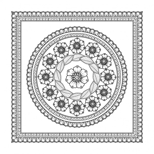 Patroon in de vorm van mandala met bloem