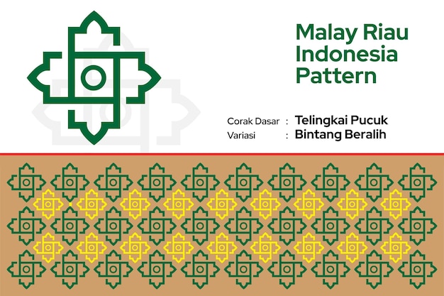 Patroon Maleis Riau Batik Songket Tenun, weefmotief Telingkai Pucuk, Bintang Beralih, Melayu backg