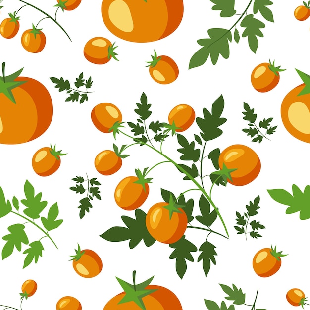 patroon met gele tomaten vectorillustratie