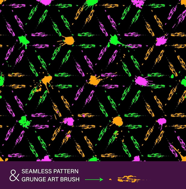 Vector patroon met penseelstreken met spetterende verf
