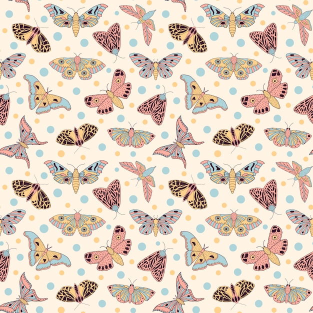 Patroon met vlinders en motten