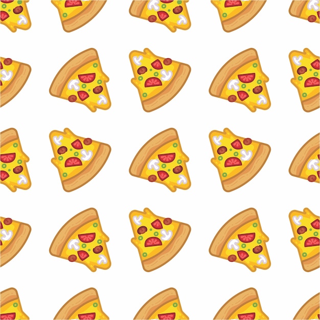 patroon naadloos van pizza in moderne stijl platte lijn