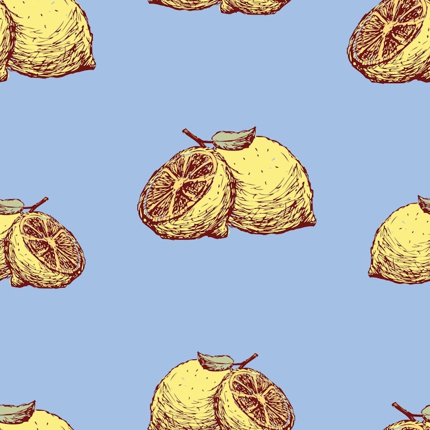 Patroon van de getekende citroenen