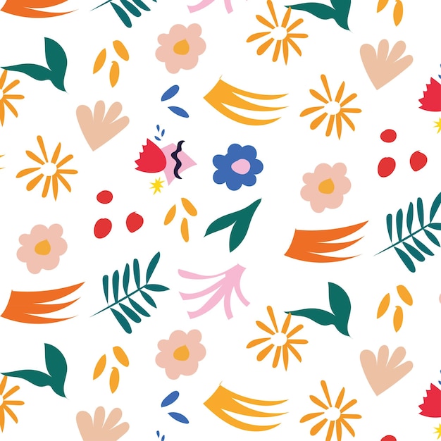 Patroon van de natuur met bladeren en bloemen