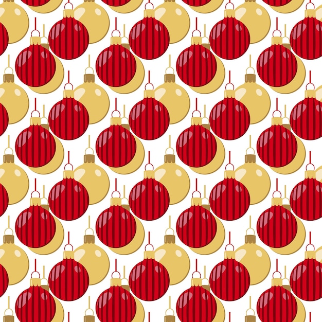 Patroon van gekleurde kerstballonnen met lint