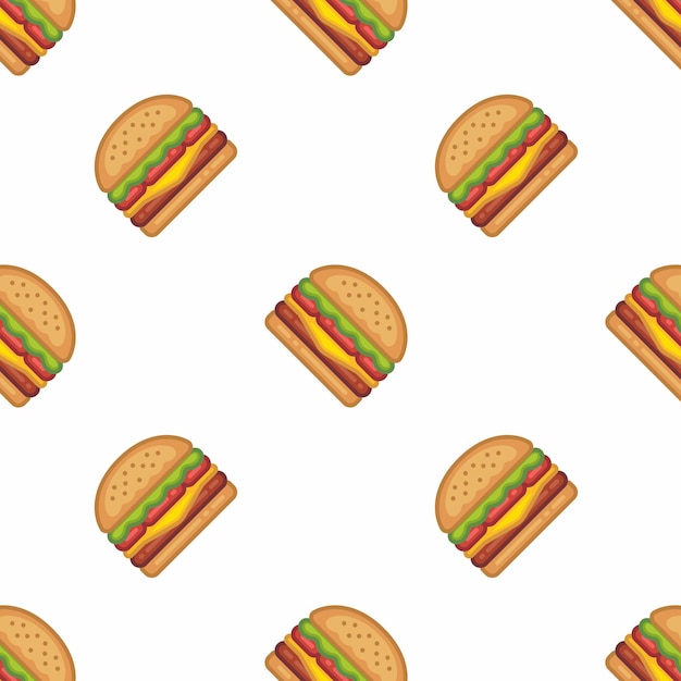 patroon van hamburger in vlakke stijl
