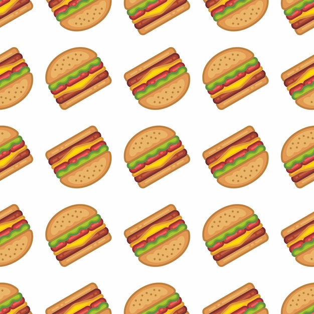 patroon van hamburger in vlakke stijl
