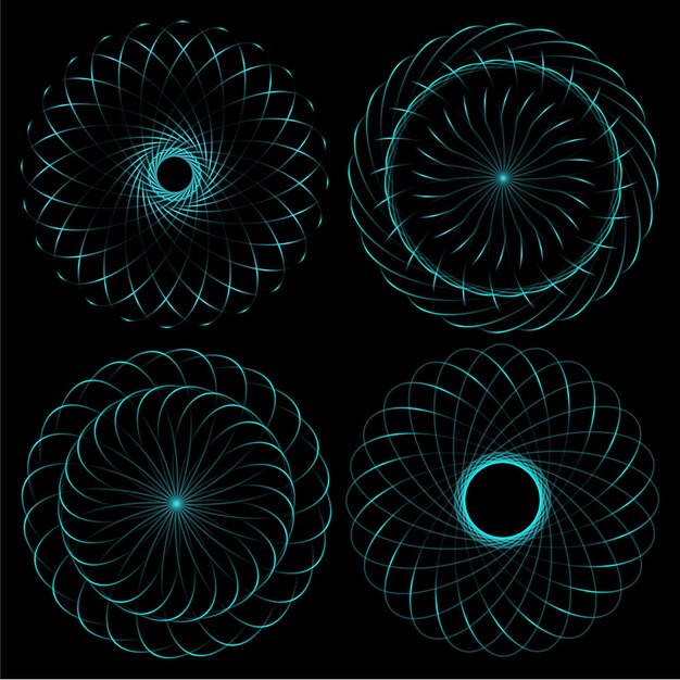 Vector patroon van ronde spirograaf van ontwerpelementen.