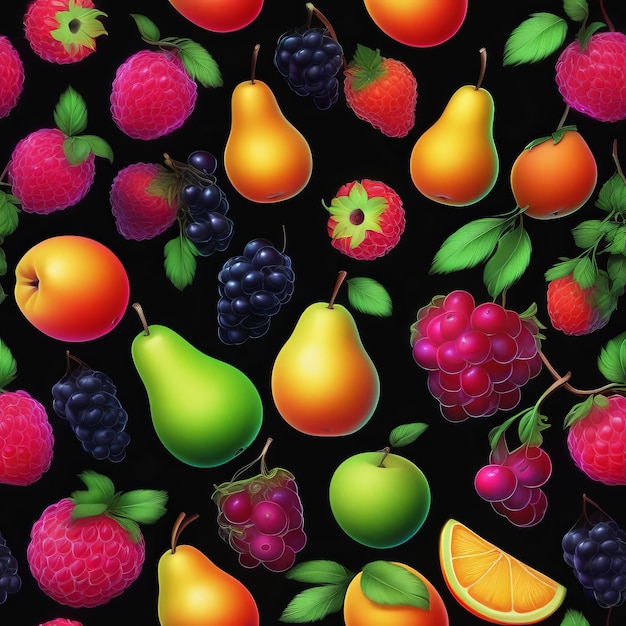 Patroon van vruchten en bessen vectorpatroon van fruit en bessen vektorpatroon van verse be