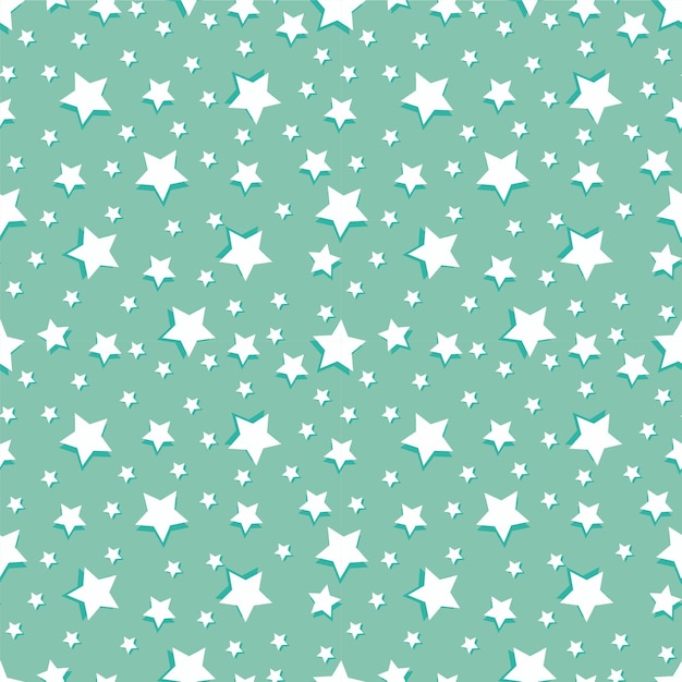 patroon van witte volumetrische sterren op een groen pastel2