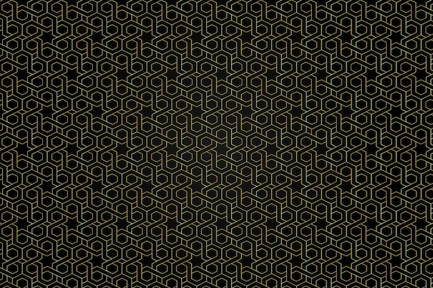 Patroonachtergrond met Arabisch thema in gouden en zwarte ontwerpsjablonen