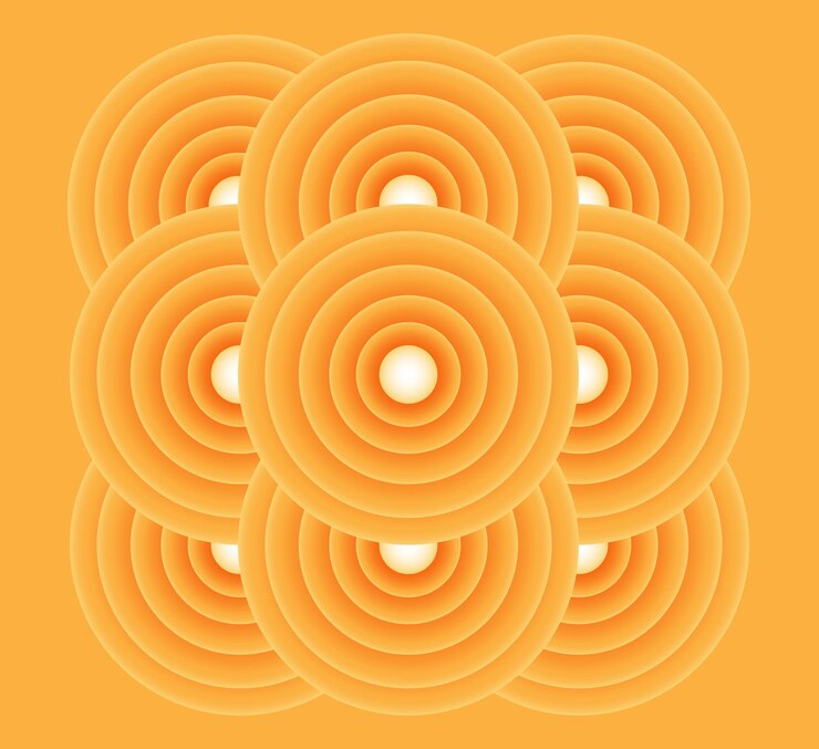 patroonachtergrond met veel oranje spiralen