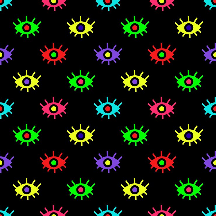 Pattern of abstract eyes Vector illustration