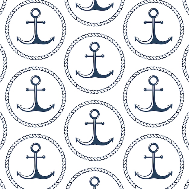 Vector pattern anchor in rope circle