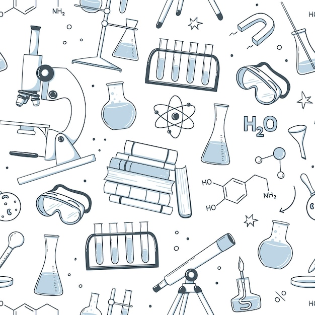 pattern background Doodle science chemistry education school