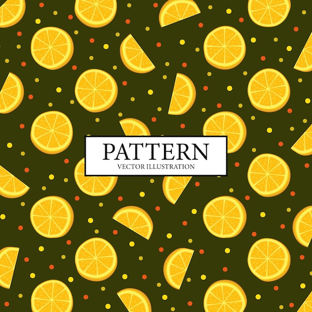 신선한 노란색 레몬 조각 벡터의 패턴 배경