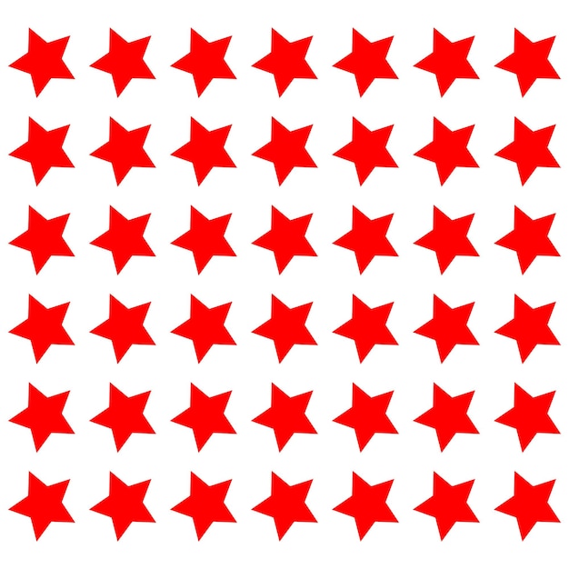 Vector pattern and background of red stars on white background