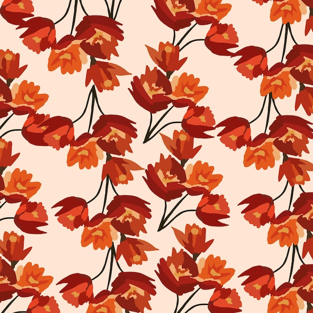 Vector pattern of beauty orange flowers new