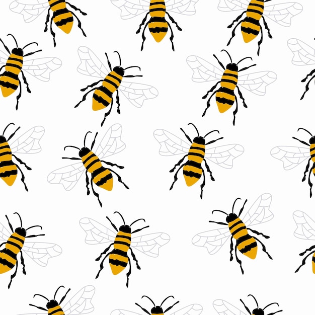 A pattern of bees with black and yellow stripes on the bottom