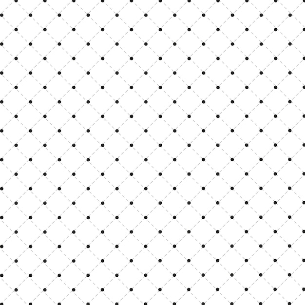 Pattern of black dots and dashed lines on white background