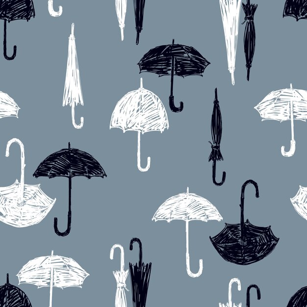 Pattern of the black and white umbrellas