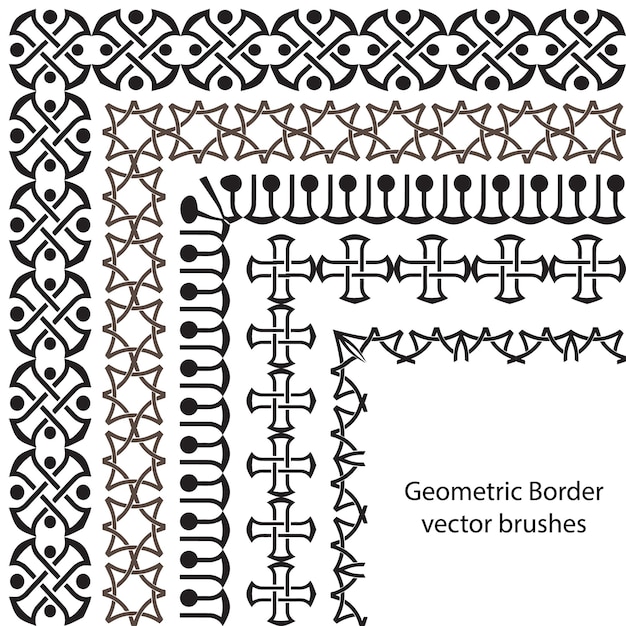 Pattern border Celtic and geometric vector brush