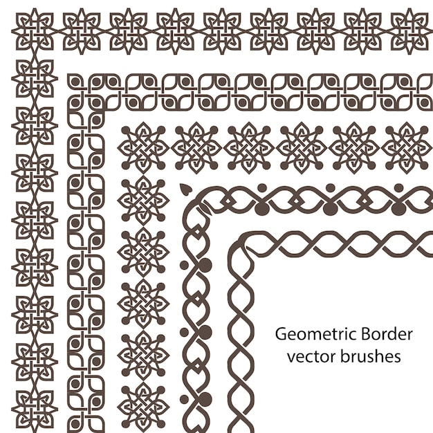 Pattern border Celtic and geometric vector brush