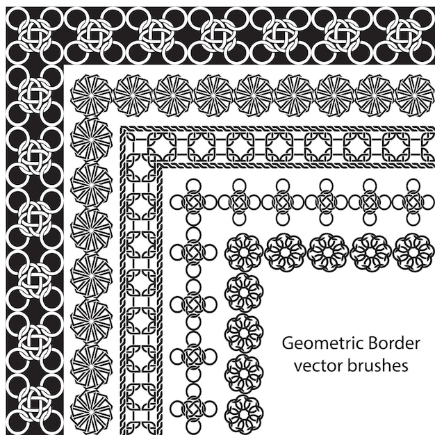 Pattern border Celtic and geometric vector brush