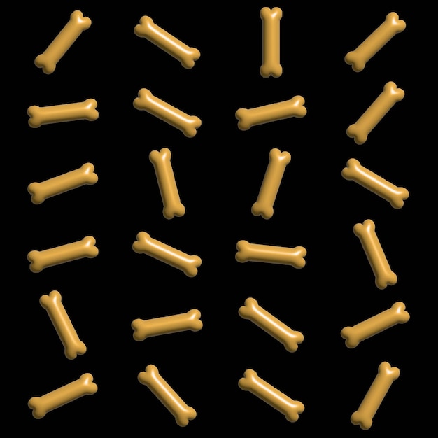 Pattern of brown bones on a black background