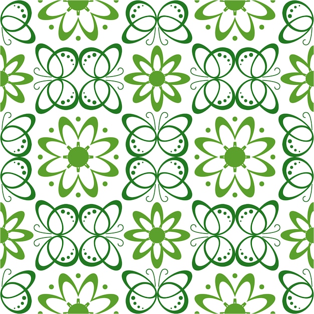 pattern of Butterfly and flower geometric