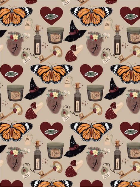 Vector pattern butterfly magic