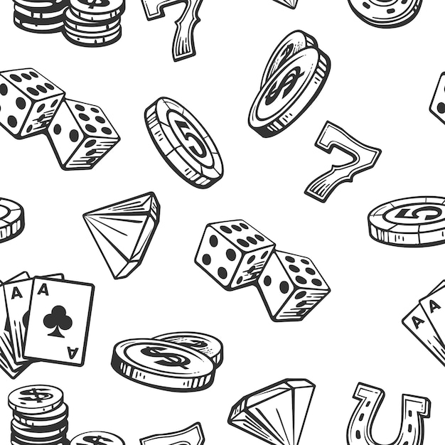 Vector pattern casino set symbols.