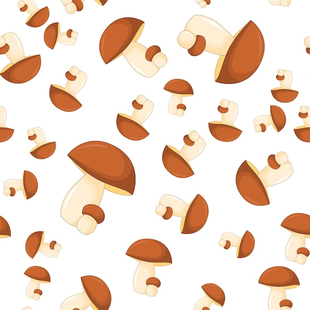 Vector pattern of ceps on a white background