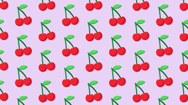 Pattern of cherry. seamless background. vector illustration