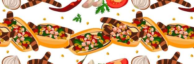 a pattern of choripan sandwiches with chorizo latin american cuisine an argentine snack