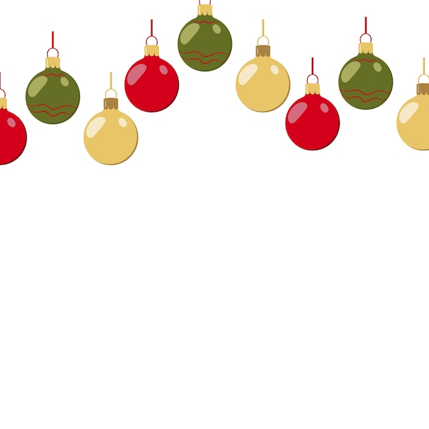 Pattern of Christmas colored balloons with ribbon