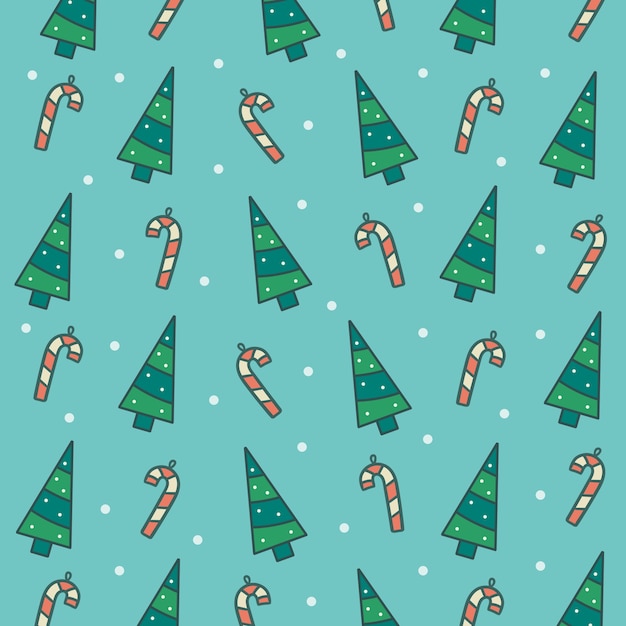 Pattern christmas with trees and sticks