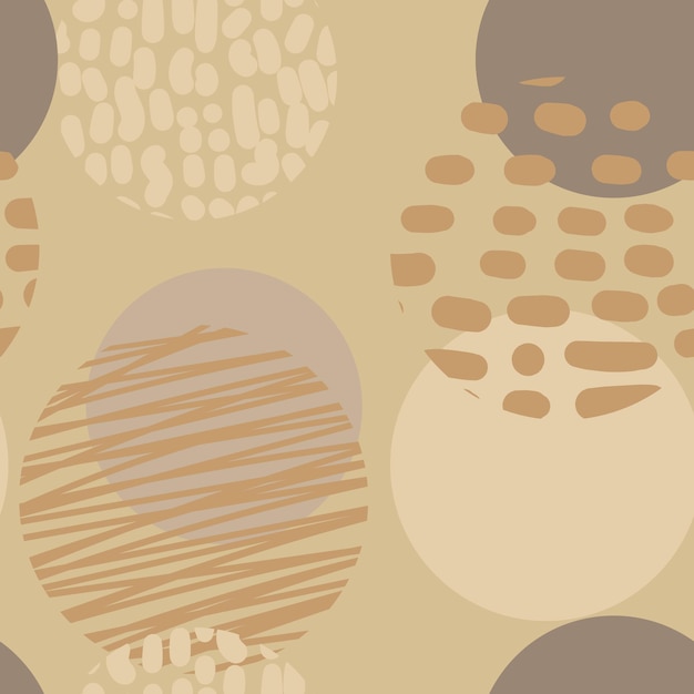 Vector pattern circles with spots on a beige background