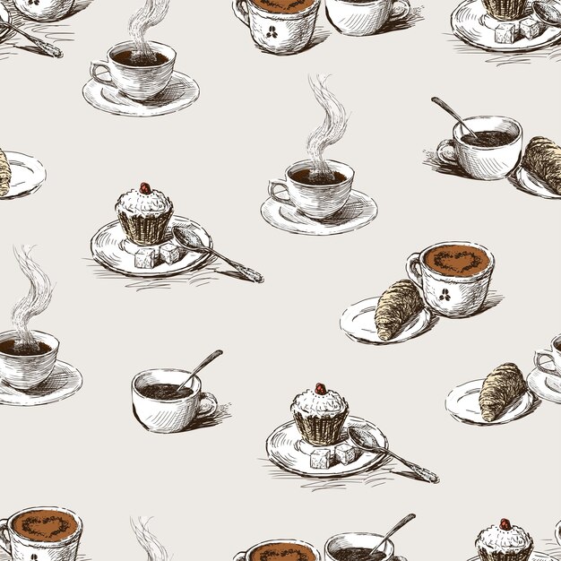 Pattern of the coffee cups