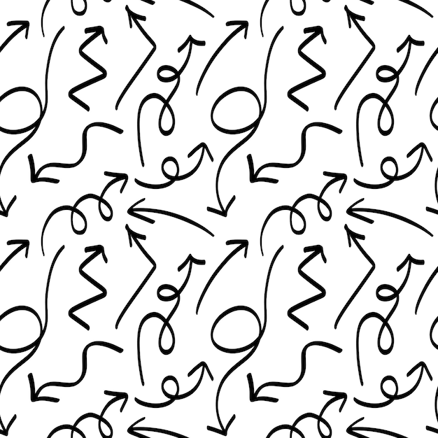 様々な方向とスタイルで手で描かれた矢印のパターンコレクションクリエイティブに最適です