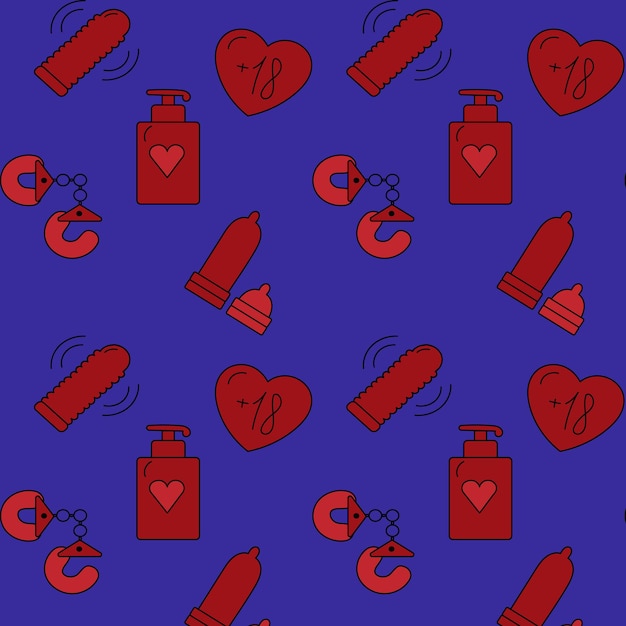 Vector pattern collection of sex toys