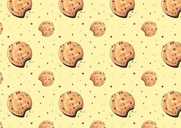 Pattern cookie. Chocolate chip cookie. Cookies with chocolate drops