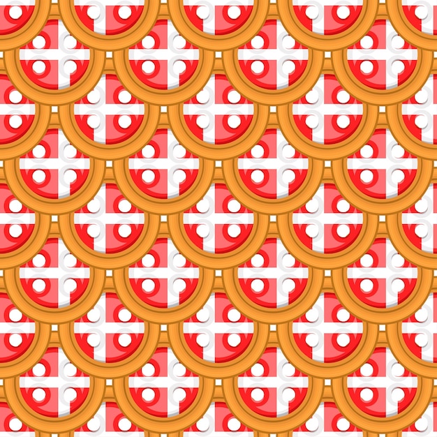 Pattern cookie with flag country denmark in tasty biscuit