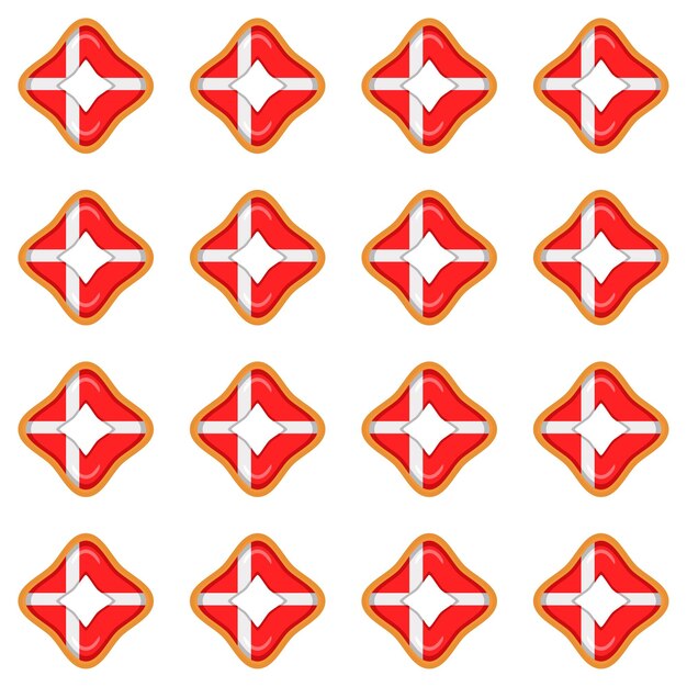 Pattern cookie with flag country Denmark in tasty biscuit