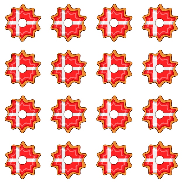 Pattern cookie with flag country Denmark in tasty biscuit