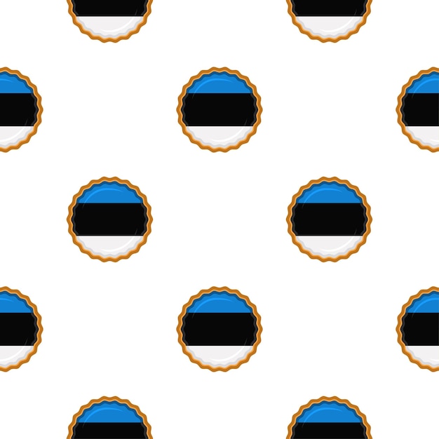 Pattern cookie with flag country Estonia in tasty biscuit