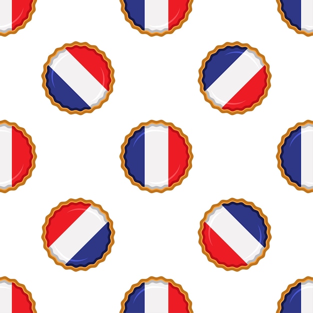 Pattern cookie with flag country france in tasty biscuit