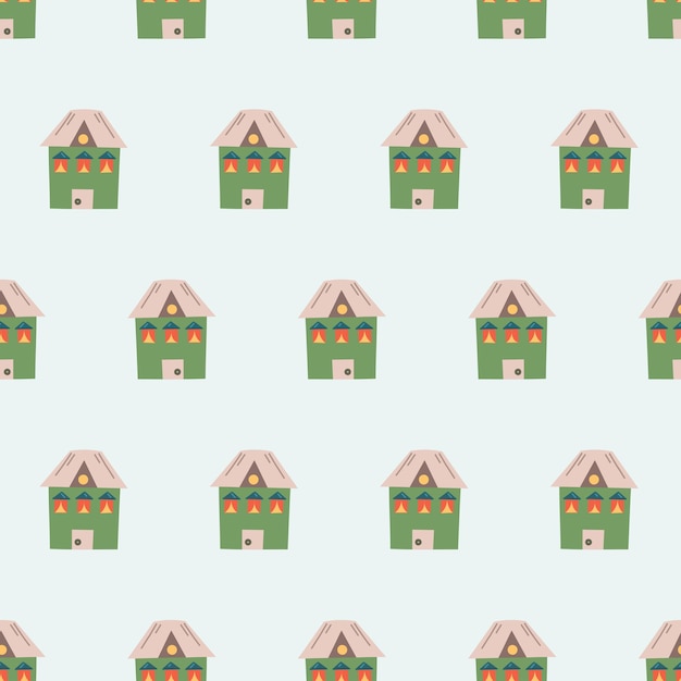 Pattern cute houses cartoon pattern for fabrics wallpapers wrapping paper backgrounds