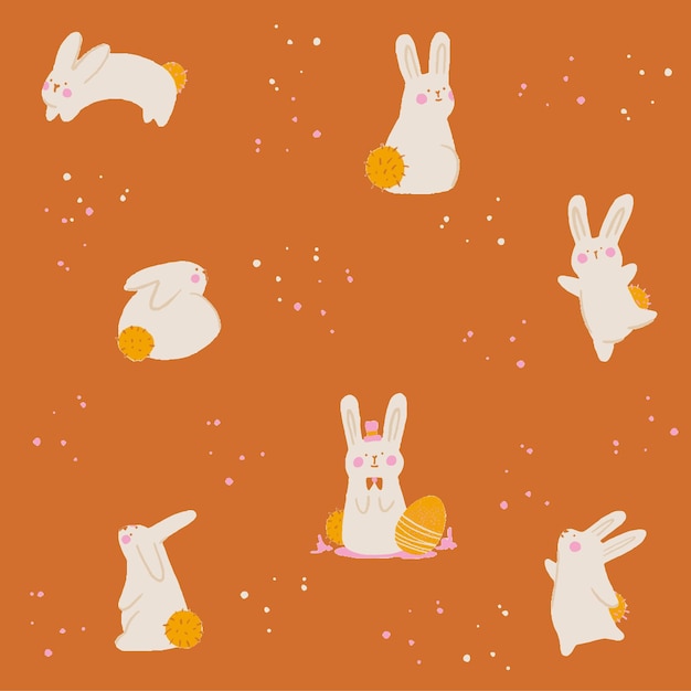 Vector pattern of cute little bunnies